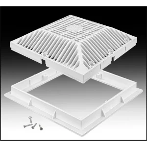 WATERWAY 9 X 9 VGB FRAME & GRATE WHITE